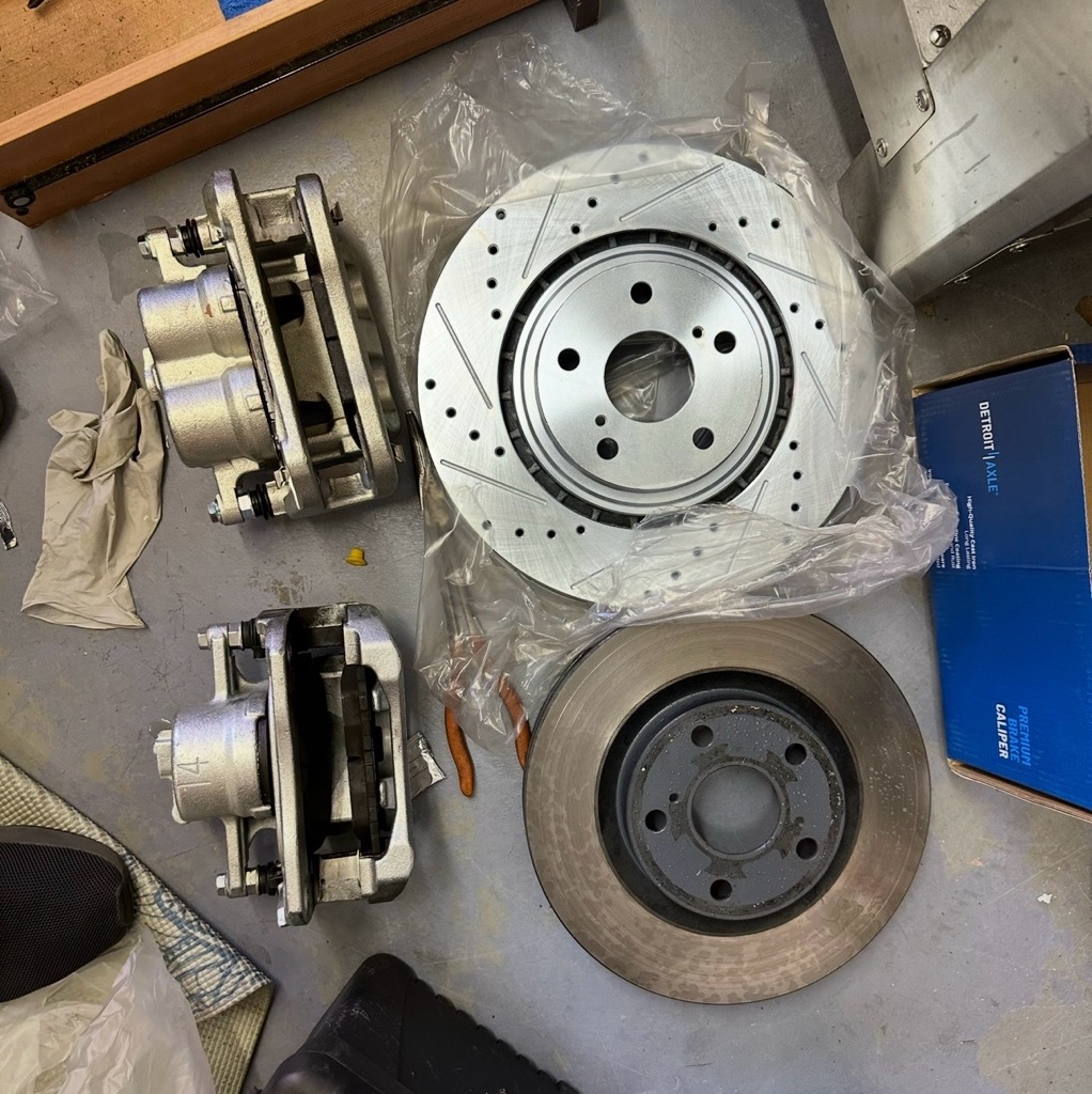 New rotor and caliper going on to restore braking performance.