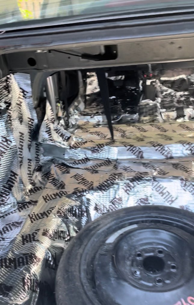 Kilmat liner installed through the trunk and cabin floor.